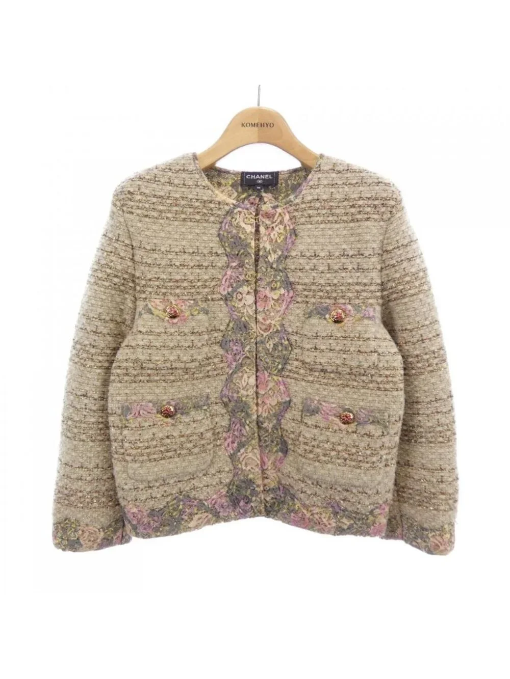 Chanel Collarless Jacket Beige